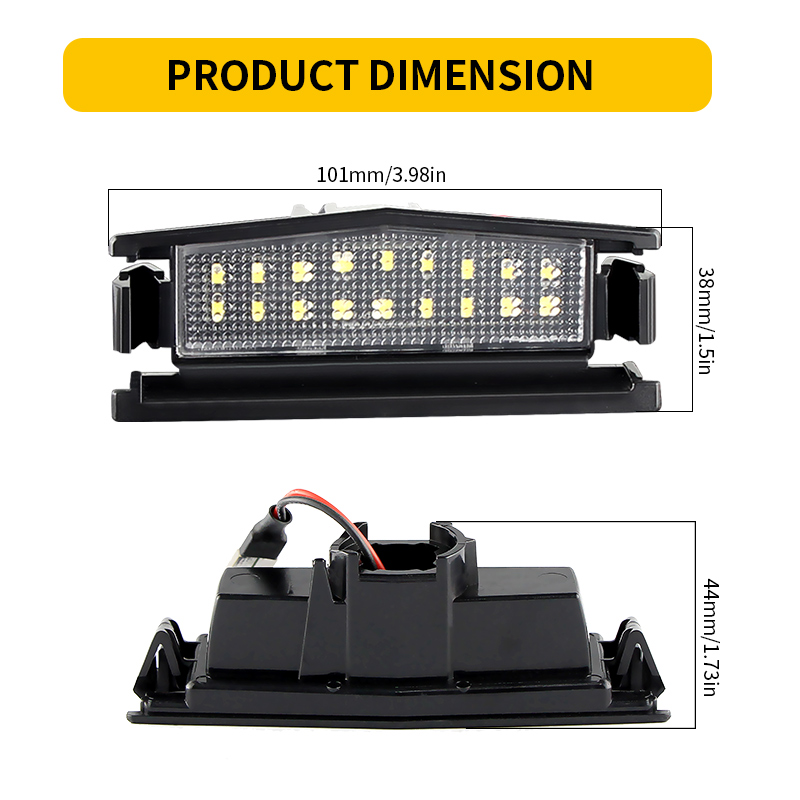 2PCS White LED License Plate L - Gaming Accessories Rack ulasan dan harga