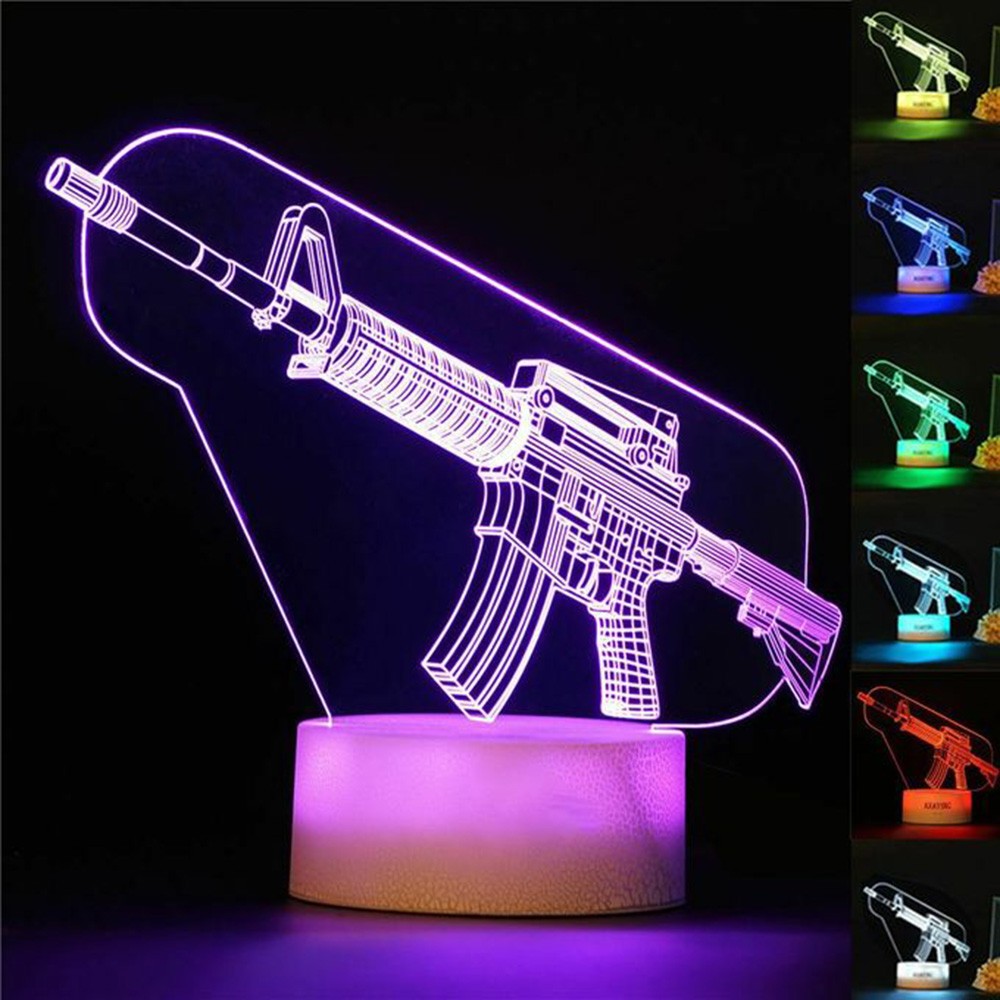 Game Rifle 3d Led Night Light  - Accessories For Your Gaming Room ulasan dan harga